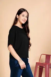 Stylish Cotton Blend T-shirt For Women-thumb3