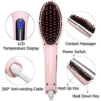 K R CREATION Hair Electric Comb Brush 3 in 1 Ceramic Fast Hair Straightener for Women's Hair Straightening Brush with LCD Screen, Temperature Control Display,Hair Straightener for Women (Black)-thumb1