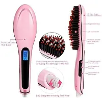 K R CREATION Hair Electric Comb Brush 3 in 1 Ceramic Fast Hair Straightener for Women's Hair Straightening Brush with LCD Screen, Temperature Control Display,Hair Straightener for Women (Black)-thumb4