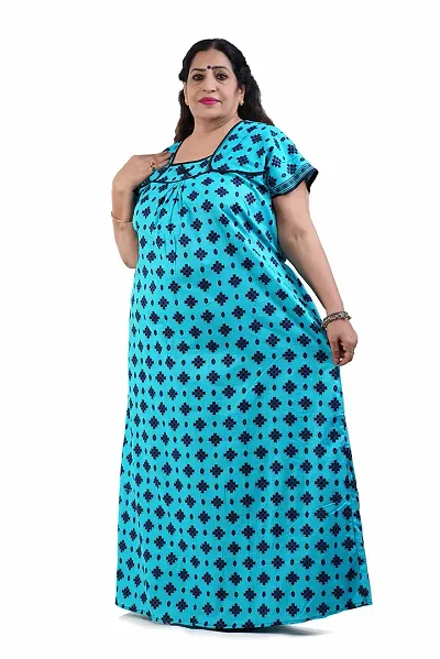 Deshkari Women Nighty with Abstract Print for XXXL to XXXL Size Women