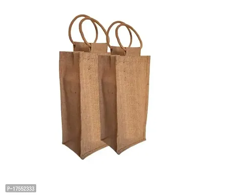 Samarth Beige water bottle Jute Bag 1 LTR for office ( Set of 2 )-thumb0