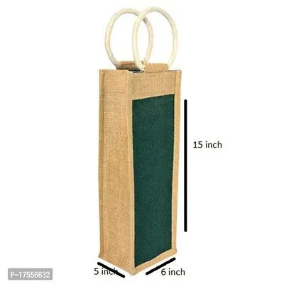 Samarth Green and Beige Water jute bottle Bag for office ( Set of 2 )-thumb4