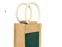 Samarth Green and Beige Water jute bottle Bag for office ( Set of 2 )-thumb2