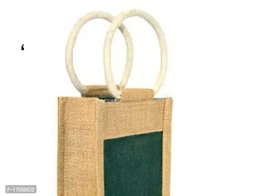 Samarth Green and Beige Water jute bottle Bag for office ( Set of 2 )-thumb3