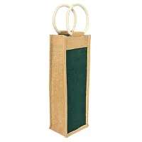 Samarth Green and Beige Water jute bottle Bag for office ( Set of 2 )-thumb1