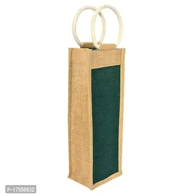 Samarth Green and Beige Water jute bottle Bag for office ( Set of 2 )-thumb2