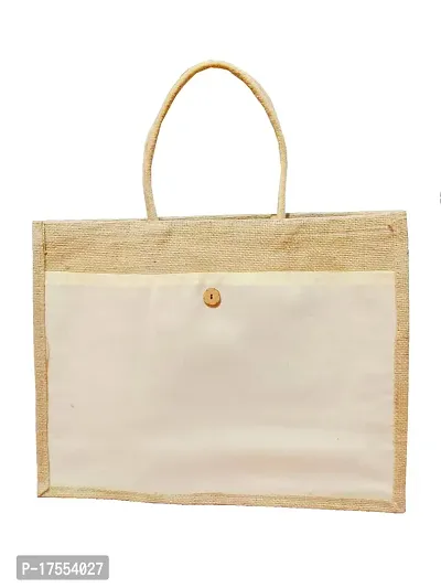Samarth Women Empowering Natural Jute Cloth Handbag With I am Eco-Friendly (Set of 2)