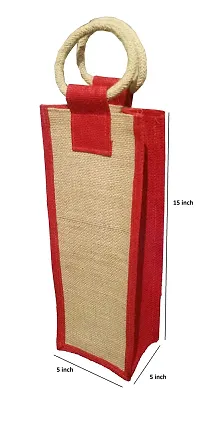 Samarth Red and Beige Water bottle jute Bag and jute Handbags Combo Pack-thumb4