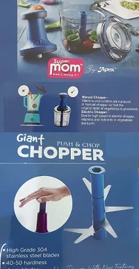 Push Chopper  1000 ml | High Grade Stainless steel blades Manual Hand Press Vegetable Chopper | Mixer Cutter to cut  push chopper for kitchen-thumb2