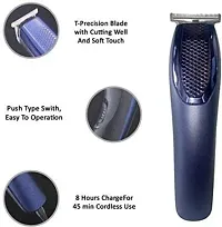 Professional Beard Trimmer For Man Runtime: 45 Min Trimmer For Men  Women (1210), Blue, Battery Powered-thumb3