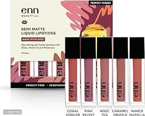 Happinessinside Professional Lipstick Combo Pack, Blushed Nude Edition Liquid Mini Lipsticks Matte Finish-thumb0
