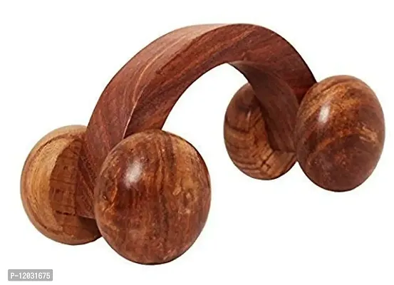 india's big shop Wooden Massager, Acupressure Roller Massager, Pain Relief Item 4 Ball Rose Wood Sheesham Item (Made in India)-thumb0