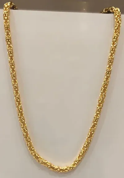 Men's Trendy Golden Brass Beads Chain