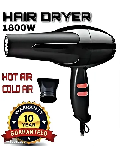 Hair Dryer, BLACK color hair dryer for men and women, 1500 watt hair dryer, 2 Speed 3 Heat Settings Cool Button with AC Motor, Concentrator Nozzle and Removable Filter-thumb0