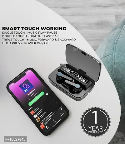 M19 Wireless Earbuds Headset M19-19 Earbuds TWS Earphone Touch Control Mirror Digital Display Wireless Bluetooth 5.1 Headphones with Microphone