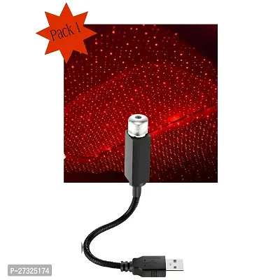 3 Modes, USB Portable Adjustable Flexible Interior Car Night Lamp Decor with Romantic GalLaxy Atmosphere fit Car Ceiling Bedroom Party (PlugPlay, Red)