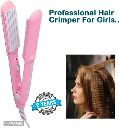 Hair Crimper Beveled edge for Crimping, Styling and volumizing with Ceramic Technology for gentle and frizz-free Crimping Electric Hair Tool Model no. - AZN 8006 apne valo hair ko roll karne vali mach-thumb0