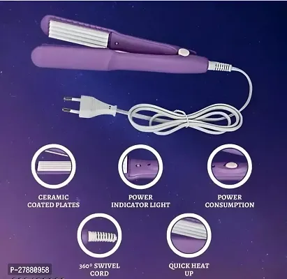 Hair Crimper Beveled edge for Crimping, Styling and volumizing with Ceramic Technology for gentle and frizz-free Crimping Electric Hair Tool Model no. - AZN 8006 apne valo hair ko roll karne vali mach-thumb3