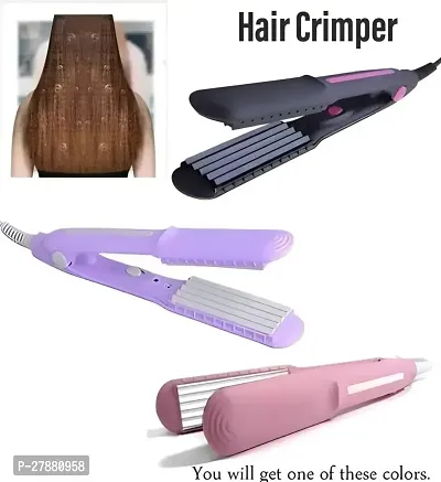 Hair Crimper Beveled edge for Crimping, Styling and volumizing with Ceramic Technology for gentle and frizz-free Crimping Electric Hair Tool Model no. - AZN 8006 apne valo hair ko roll karne vali mach-thumb4