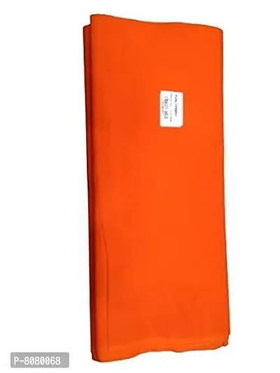 Maurya Women's Plain/Solid 100% Pure cotton Unstitched Fabric | for Making Kurti, Palazzo, Salwar, Gown, Garment etc. | Premium Dress Material- Orange (3 Meter)