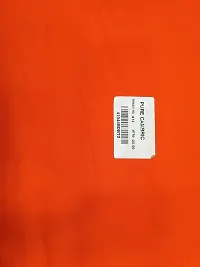 Maurya Women's Plain/Solid 100% Pure cotton Unstitched Fabric | for Making Kurti, Palazzo, Salwar, Gown, Garment etc. | Premium Dress Material- Orange (5 Meter)-thumb2