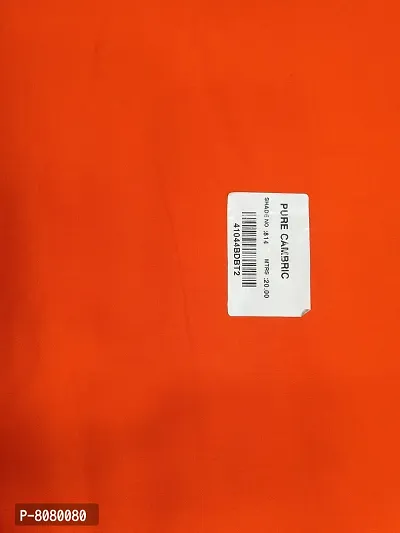 Maurya Women's Plain/Solid 100% Pure cotton Unstitched Fabric | for Making Kurti, Palazzo, Salwar, Gown, Garment etc. | Premium Dress Material- Orange (5 Meter)-thumb3