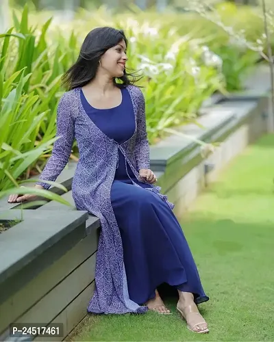 Classic Georgette Kurtas For women  NAVY BLUE.-thumb2