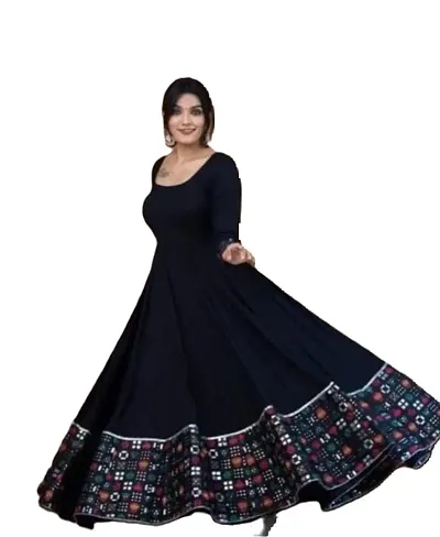 New Trendy Women Georgette printed Lace patta party wear gawon