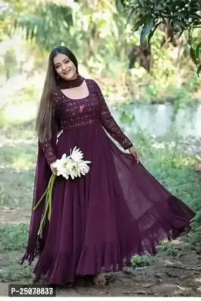 New Fancy Embellised Gown type kurti for women-thumb0