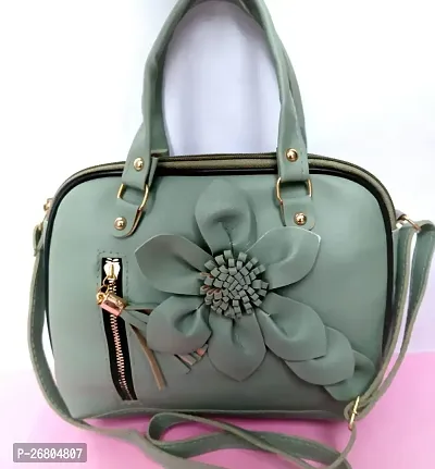 Stylish Green PU  Handbags For Women-thumb0