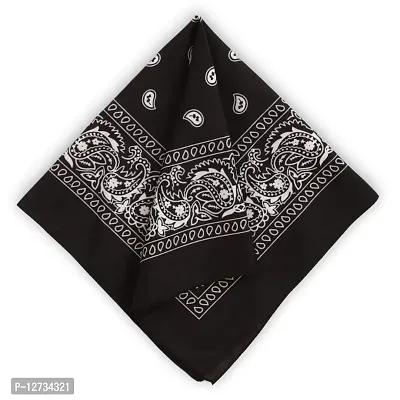 Unisex Cotton Bandana/Head Wrap/ Wristband/ Face Cover/Handkerchief for Men and Women, Multi (50*50cm,-thumb0