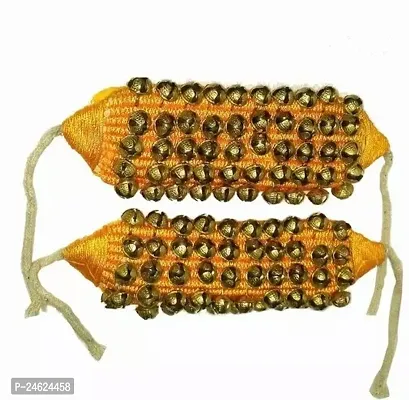 Ghungroo 5 Line Yellow Pad Brass Ghungroo For Kathak Dance | Women Ankle Bells For Classical Dance | Ghunghroo | Ghunghru | Ghungur | Ghungura | Chilanka | Salangai | Gejje-thumb0