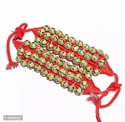 Ghungroo 3 Line Pad (30+30) 3 Line Red Pad Brass Ghungroo For Kathak Dance | Women Ankle Bells For Classical Dance | Salangai | 30+30 | Anklet Bell I Payal | Chilanka | Gejje | 60 Bells | Payal-thumb0