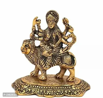 Metal Hand Carved Maa Durga Murti Idol For Pooja-thumb0