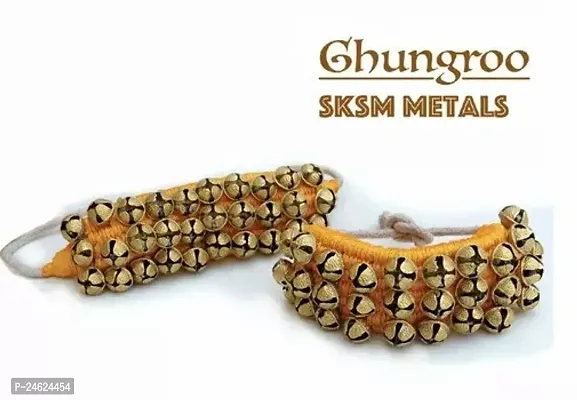 Ghungroo 3 Line Yellow Pad Brass Ghungroo For Kathak Dance | Women Ankle Bells For Classical Dance | Salangai Ghunghroo | Ghunghru | Ghungur | Ghungura | Chilanka | Salangai | Gejje-thumb0