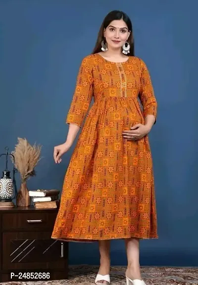 Stunning Rayon Printed Maternity Kurta For Women