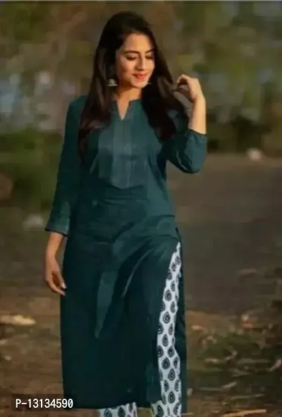 Stylish Fancy Rayon Kurta With Bottom Wear Set For Women-thumb0