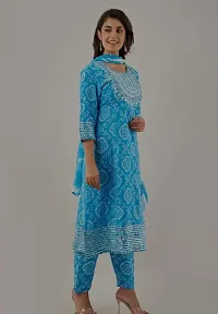 Stunning Rayon Printed Kurta with Pant And Dupatta Set For Women-thumb2