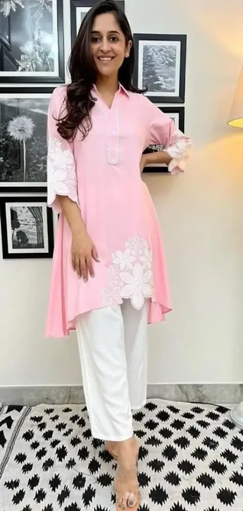 Fancy Rayon Kurta Bottom Set For Women