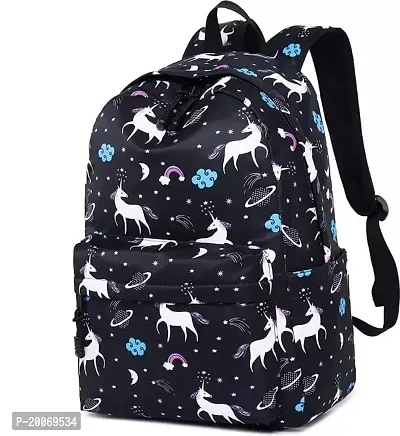 Nishi? Waterproof Kids Backpack, Girls  Women Stylish Trendy College, School  College Bags (FULL BLACK UNICORN)