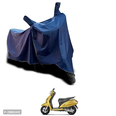 Nishi ? - Honda Activa 4G Two Wheeler Cover Water Resistance and UV Protected Premium Multi-Colored Patta 2 2 190T Fabric (Navy Blue 3)-thumb0