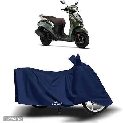 Cover Lab ALLURE - New BS6 Water Resistant - Dust Proof - Full Bike Scooty Two Wheeler Body Cover for Yamaha Fascino (Navy Blue)