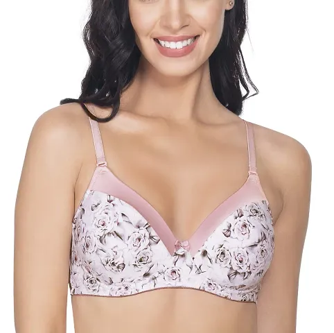 ISB111-Baby Pink-Buy Online Inner Sense Organic Cotton Low Impact Lounge bra  with removable pads