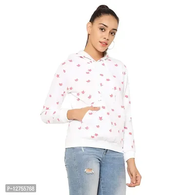 Popster Printed Cotton Hoody Regular Fit Long Sleeve Womens Sweatshirt-thumb3