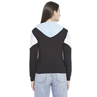 Popster Multi Color Block Cotton Hoody Regular Fit Long Sleeve Womens Sweatshirt(POP0118497-S) Sky Blue-thumb3