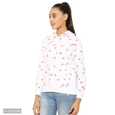 Popster Women's Cotton Hooded Neck Sweatshirt(POP0118379-L_Off White_L)-thumb4