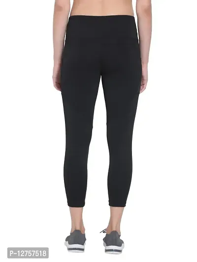 Popster Black Solid 4 Way Lycra Skinny Womens Yoga Pants-thumb4