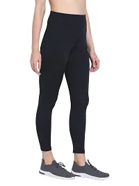 Popster Navy Blue Solid 4 Way Lycra Skinny Womens Yoga Pants-thumb2