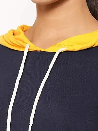 Popster Multi Color Block Cotton Hoody Regular Fit Long Sleeve Womens Sweatshirt-thumb3