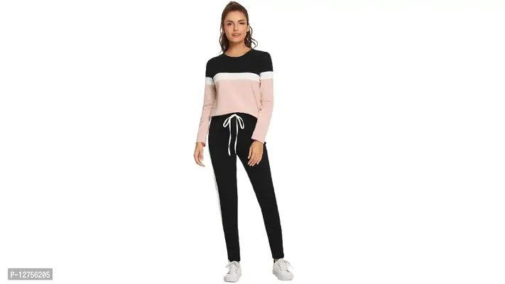 Popster Multi Blocked Cotton Round Neck Regular Fit Long Sleeve Womens T-Shirt (POP0118367-XL)